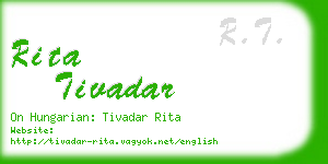 rita tivadar business card